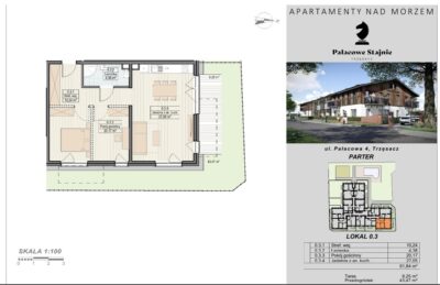 Apartament, 3 pok. Trzęsacz z ogródkiem i basenem