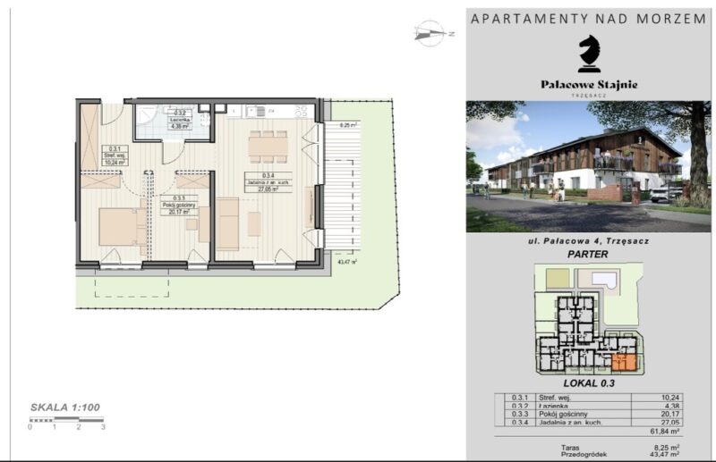 Apartament, 3 pok. Trzęsacz z ogródkiem i basenem