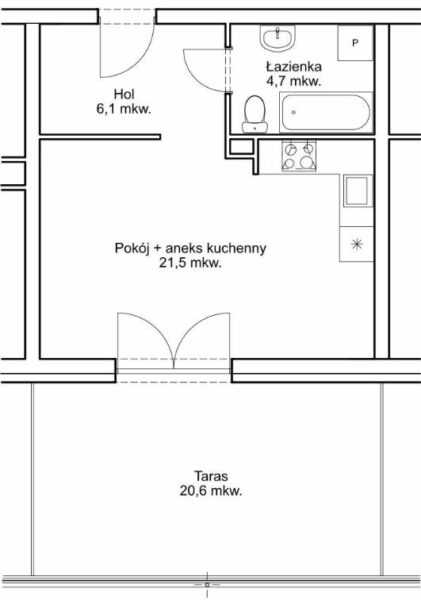 Kawalerka z tarasem