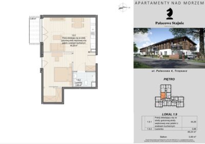 Trzęsacz Apartament 2 pok., 2 balkony, basen