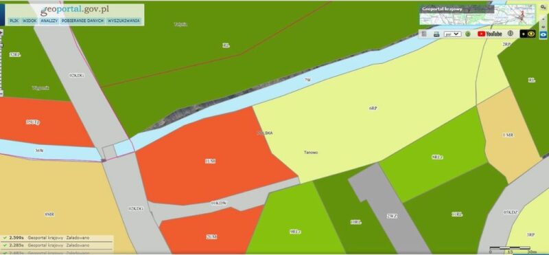 Działka Tanowo,gm.Police 1.74ha,plan-usługi,dr asf
