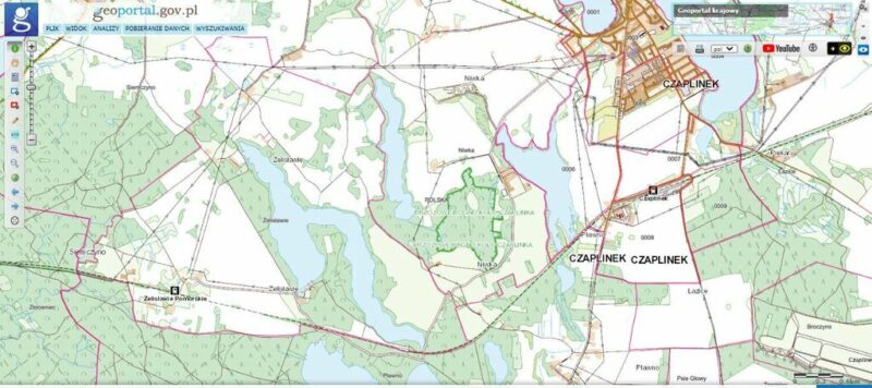 Dz.0.3393ha,Żelisławie,gmCzaplinek,J.Kaleńskie,las