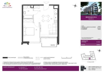 Nowy apartament 41.33m2 w Śródmieściu Szczecina