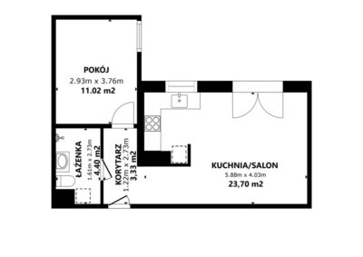 Dwupokojowy apartament z ogródkiem i parkingiem.
