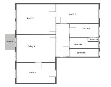 Centrum, 4 pokoje, 110,41m2, balkon