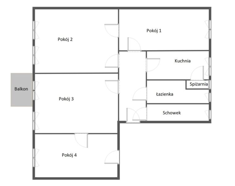 Centrum, 4 pokoje, 110,41m2, balkon