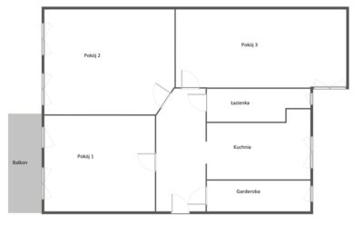 3 duże pokoje w Centrum miasta, balkon