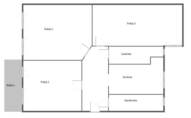 3 duże pokoje w Centrum miasta, balkon