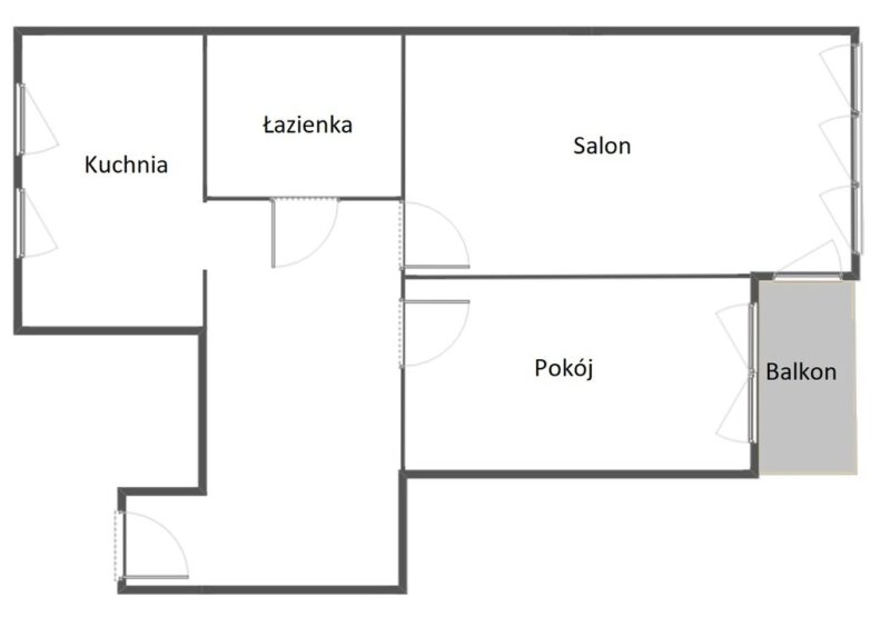 2 pokoje z balkonem blisko Bramy Portowej