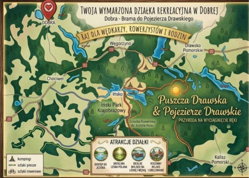 Działki nad jeziorem Dobra Nowogardzka