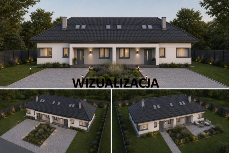 Nowoczesny dom w zabudowie bliźniaczej