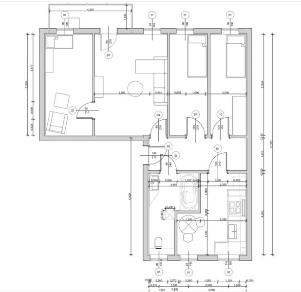 Mieszkanie 3-4 pokoje, balkon, centrum