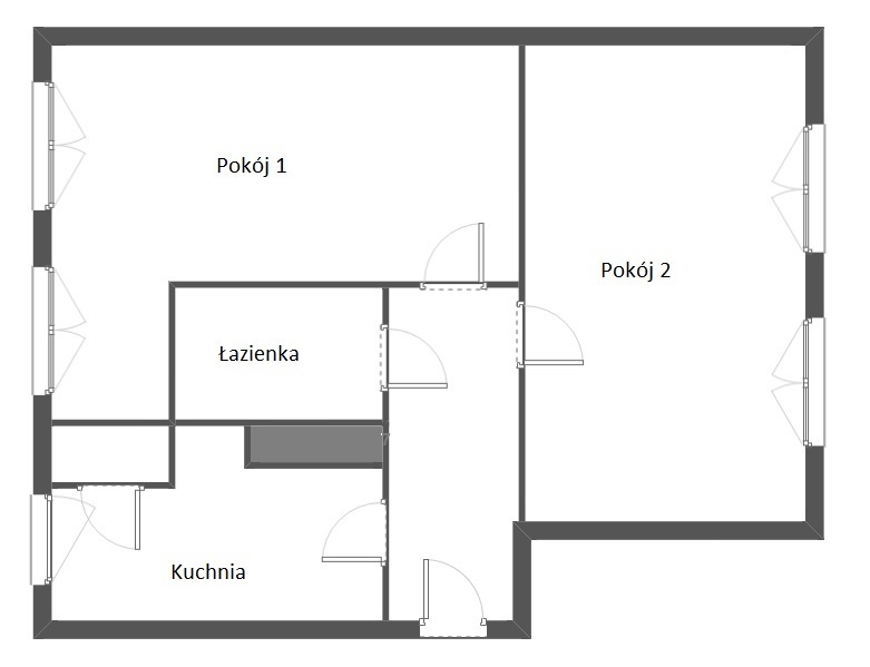 Wały Chrobrego, 2 pokoje przy Parku Żeromskiego