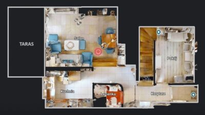 [3D] Część skrajnego segmentu, taras, 462m2 ogród!
