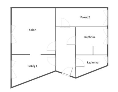 Niebuszewo, 3 pokoje 54,61 m2 parter, do remontu