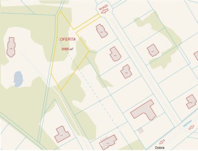 Działka budowlana DWZ, prąd, woda, kan., gaz