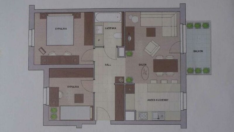 Apartament 3pok.,winda, garaż, balkon - Centrum