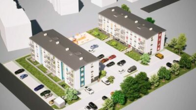 2 działki z PNB dwóch 4-kond. wielorodz. budynków