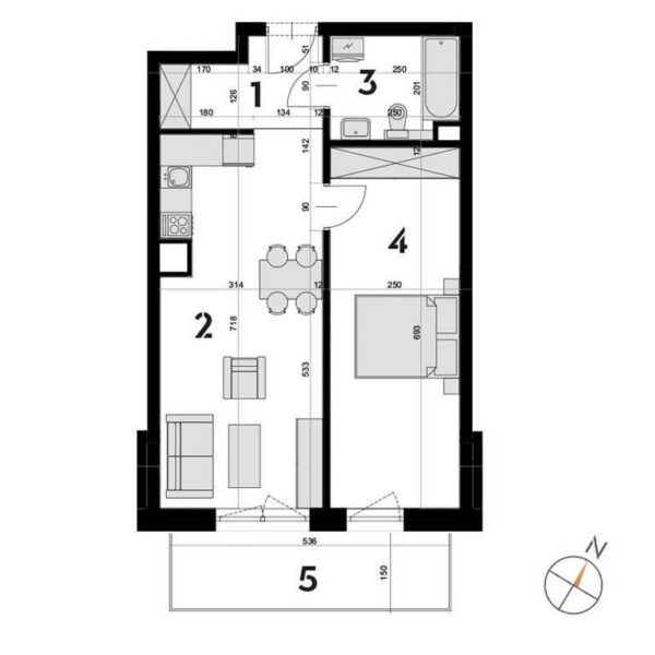 mieszkanie w standardzie deweloperskim z balkonem