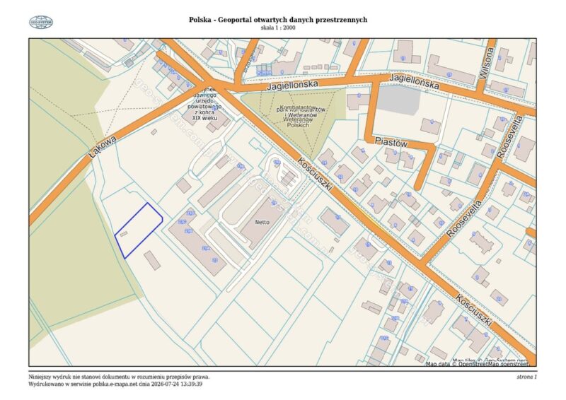 Działka inwestycyjna 1331 m² | Centrum Chojny