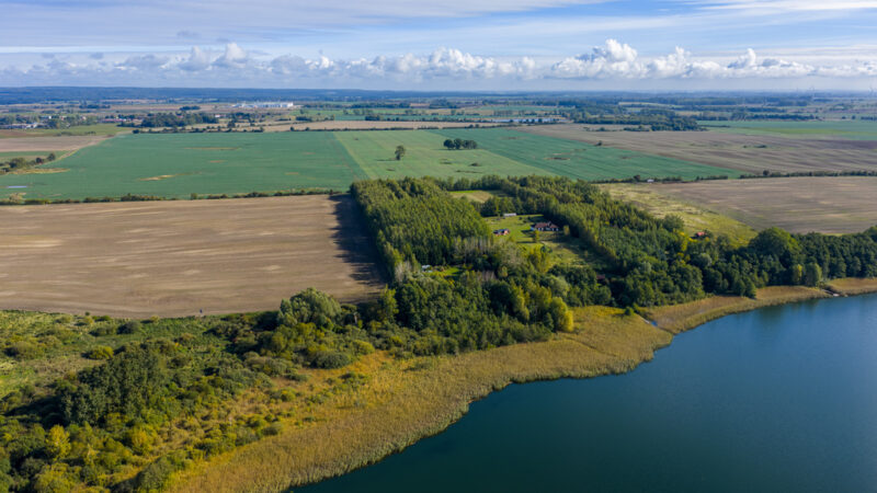 Własna linia brzegowa. Prywatny las. Jezioro.