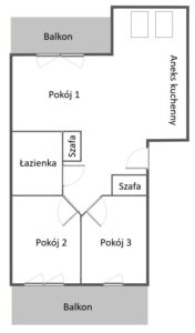 3 pokoje z 2 balkonami – os. Bukowe/Nad Rudzianką