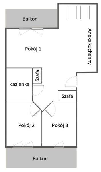 3 pokoje z 2 balkonami – os. Bukowe/Nad Rudzianką