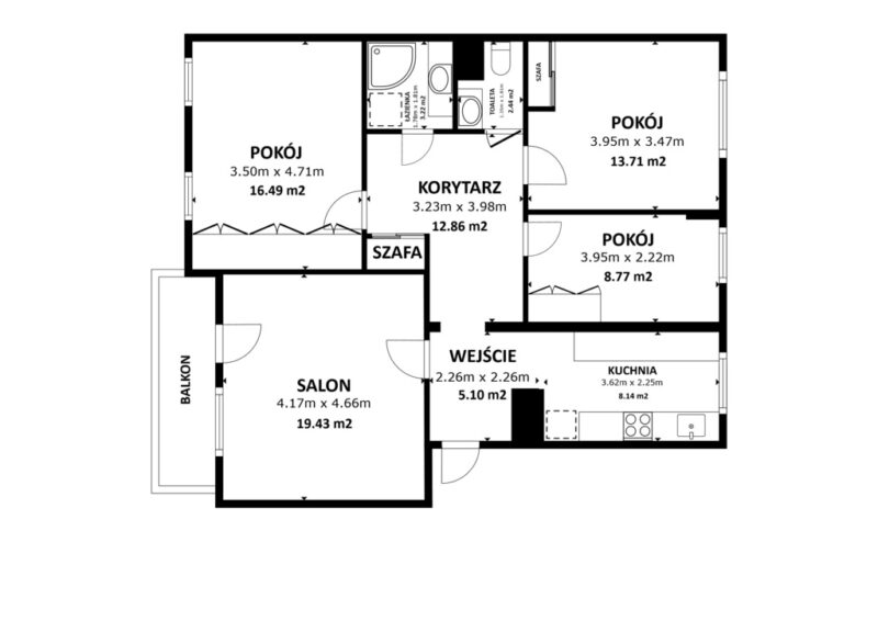 4 pokoje na Pogodnie | balkon | 1. piętro