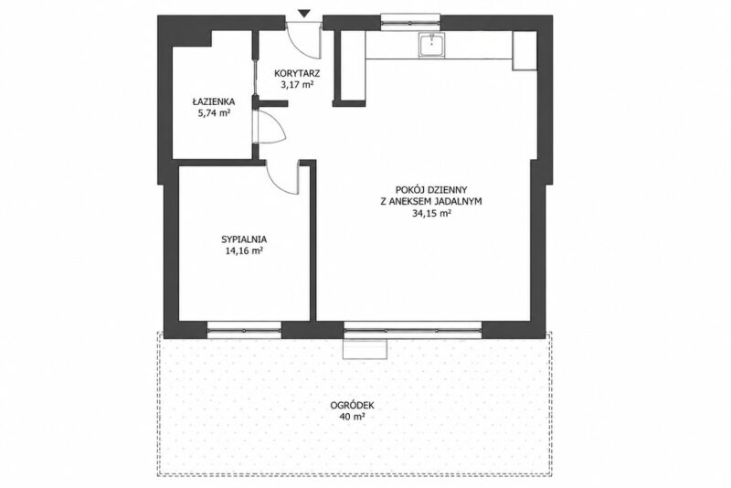 2-pokojowe mieszkanie z ogrodem | Gumieńce