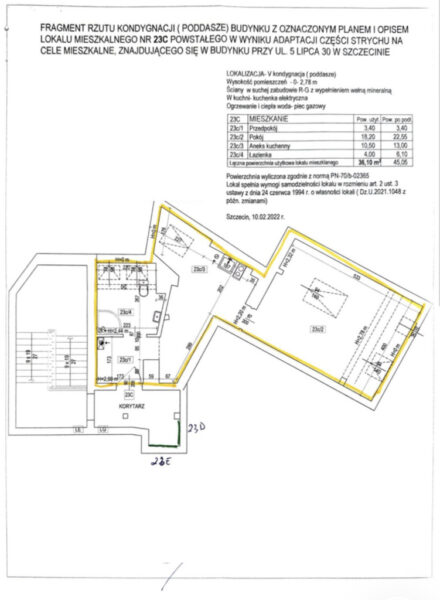Nowe poddasze 36,1 m² | 5 Lipca | Szczecin