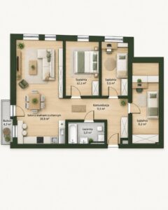 Szczecin Podjuchy nowe mieszkanie 4 pok. 77,80 m2.