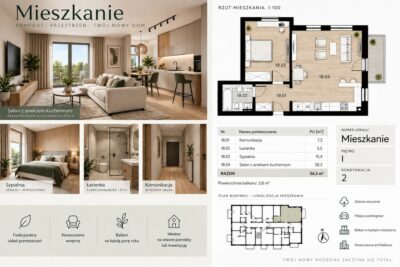 Szczecin Podjuchy 2 pok. 56,30 m2