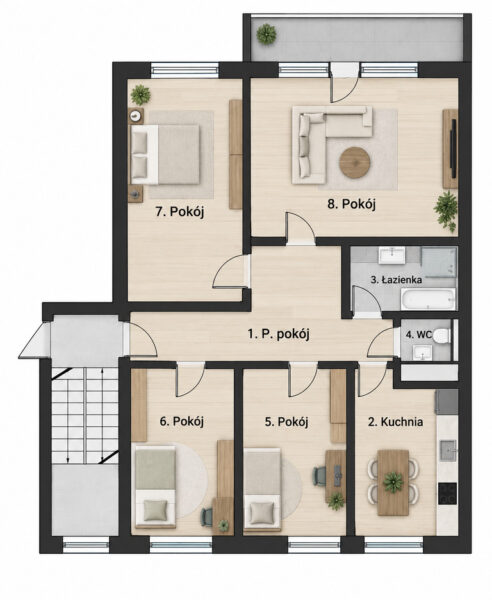 4 pokoje, 63m2, Oś.Zawadzkiego, loggia, rozkładowe