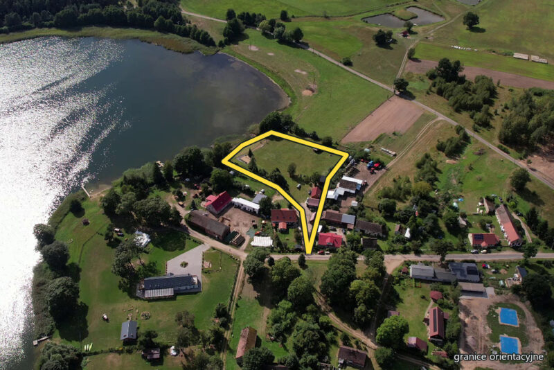 Działka z domem i bezpośrednim dostępem do jeziora – ponad 6000 m²,
