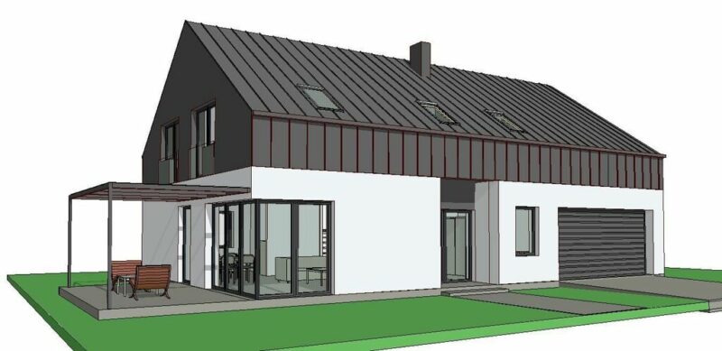 Działka 900 m² |projekt domu 227,66 m² | Szczecin Płonia