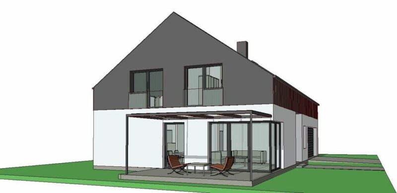 Działka 900 m² |projekt domu 227,66 m² | Szczecin Płonia