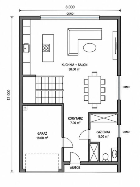 Bliźniak dom 135 m² w Warzymicach | garaż