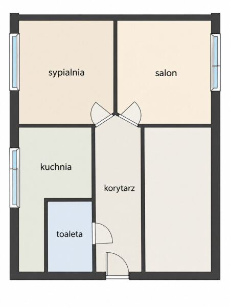 Mieszkanie 61 m², 2 pokoje, kamienica, Turzyn