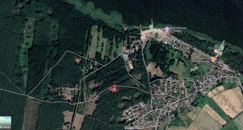 TRZEBIEŻ DZIAŁKA 1952m2 OTOCZONA LASEM